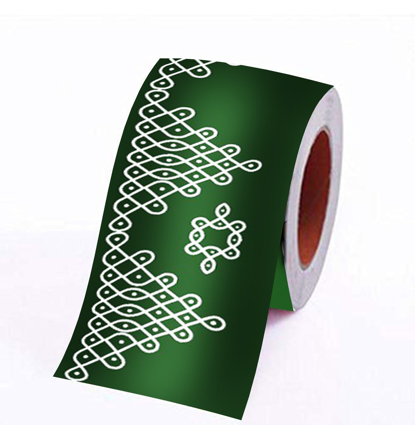 Green Kolam Border Sticker - 9 ft x 4 Inch