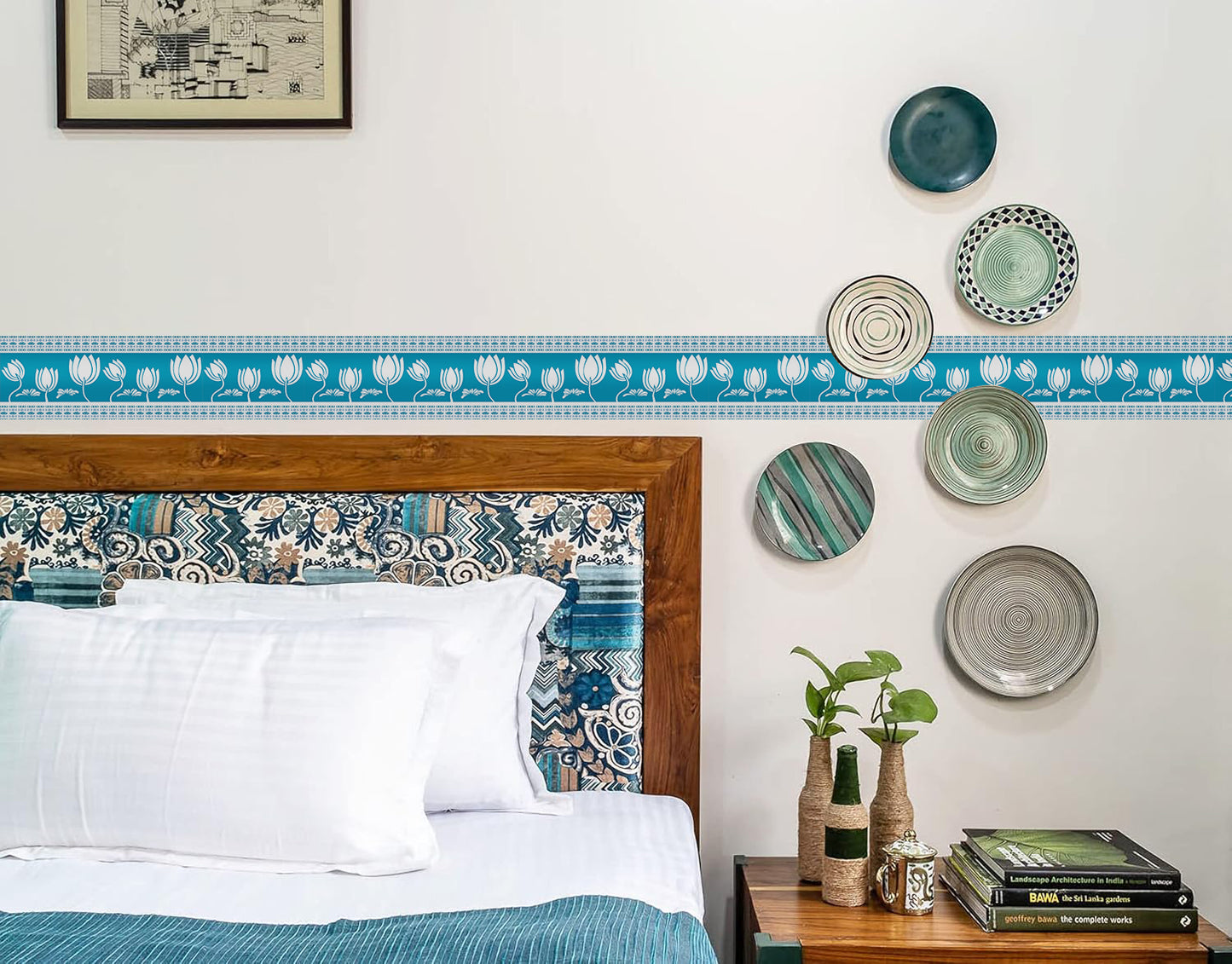 Lotus Design Border Tile Sticker