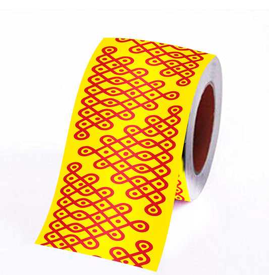 Kolam Border 9 ft x 4 Inch ( Yellow & Red)