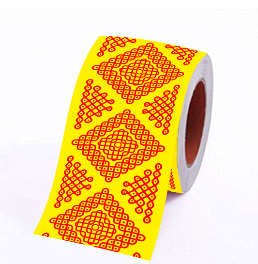 Kolam Border 9 ft x4 Inch (Yellow & Red)